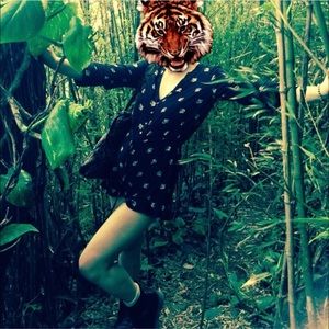Tiger Button Down kawaii romper